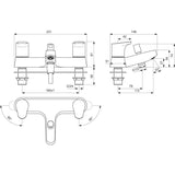 Ideal Standard Bath Filler Tap Ideal Standard Cerabase Dual Control Bath Filler Tap with Shower Set in Chrome