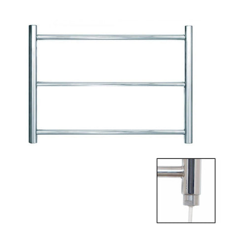 JIS Ladder Rail Polished Chrome / Electric Only JIS Sussex Cinder Horizontal Stainless Steel Heated Towel Rail