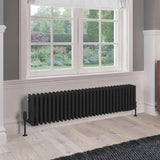 Eastbrook Rivassa Traditional 4 Column Radiator in Matt Black