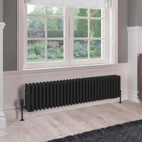 Eastbrook Rivassa Traditional 4 Column Radiator in Matt Black