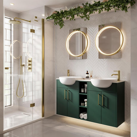 hib. Illuminated Mirror Brushed Brass / 600 x 800mm hib. Solas Round LED Illuminated Mirror