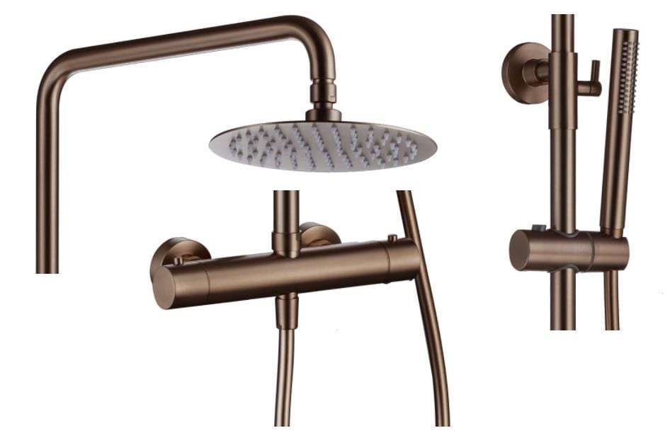 Aquarius Bathrooms Exposed Shower Set Aquarius RainLux Cool Touch Adjustable Round Exposed Shower Valve and Kit