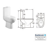 Eastbrook Close Coupled Toilet Eastbrook Dura Rimless Close Coupled Toilet with Eco Vortex Flush and Soft Close Seat