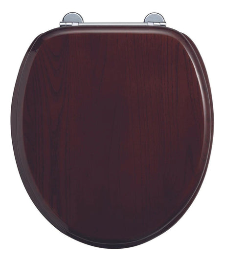 Burlington Toilet Seat Mahogany Burlington Soft Close Wooden Toilet Seat with Chrome Fittings