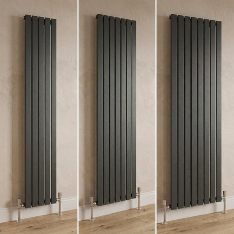 Aquarius Bathrooms Panel Radiator 1600 x 560mm / Anthracite Aquarius Flat Single Vertical Radiator