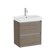 Roca Wall Mounted Vanity Unit Dark Elm Roca Ona 550mm Compact Wall Mounted Two Drawer Vanity Unit with Basin