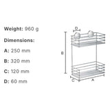 Smedbo Basket Smedbo Beslagsboden Frame Self-Adhesive Two Tier Shower Basket