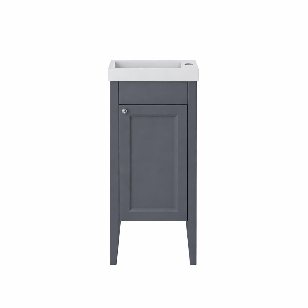 Heritage Cloakroom Vanity Unit Graphite Heritage Caversham 400mm Floor Standing Cloakroom Vanity Unit and Basin Bundle