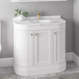 Eastbrook Floor Standing Vanity Unit Matt White / Polymarble Basin Eastbrook Hardwick Traditional 900mm Floor Standing Vanity Unit with Basin