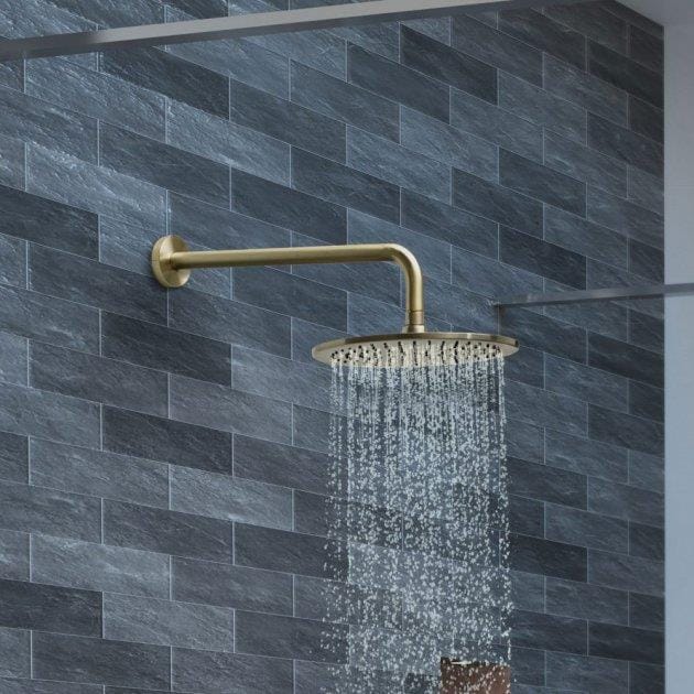 JTP Fixed Shower Head Brushed Brass JTP VOS Fixed Round Shower Head - 250mm