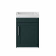 Heritage Cloakroom Unit Classic Green Heritage Lynton 400mm Wall Hung Cloakroom Vanity Unit with Basin, Waste and Handle Bundle