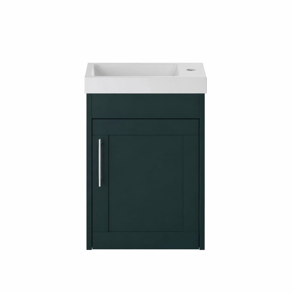 Heritage Cloakroom Unit Classic Green Heritage Lynton 400mm Wall Hung Cloakroom Vanity Unit with Basin, Waste and Handle Bundle