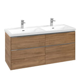 Villeroy & Boch Wall Mounted Vanity Unit Villeroy & Boch Subway 3.0 Wall Hung 1200mm Four Drawer Double Vanity Unit with Basin