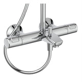 Ideal Standard Exposed Shower Set Ideal Standard Ceratherm T25 Exposed Thermostatic Bath Shower System with Idealrain Showerhead, 3 Function Handset and Idealflex Hose in Chrome