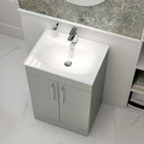 Imex Floor Standing Vanity Unit Imex Croma Floor Standing Double Door 600mm Vanity Unit with 1 Tap Hole Basin