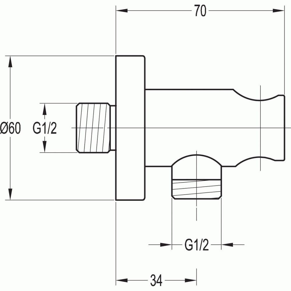 Flova Shower Brackets and Outlets Flova Levo Round Wall Outlet Elbow with Handset Holder