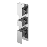Aquarius Bathrooms Concealed Shower Valve Chrome Aquarius Tetra 3-Outlet Triple Handle Thermostatic Concealed Valve with Diverter