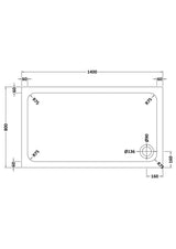 Aquarius Bathrooms Rectangle Shower Tray 1400x800mm Aquarius Urbano Rectangular 45mm Stone Resin Shower Tray in White