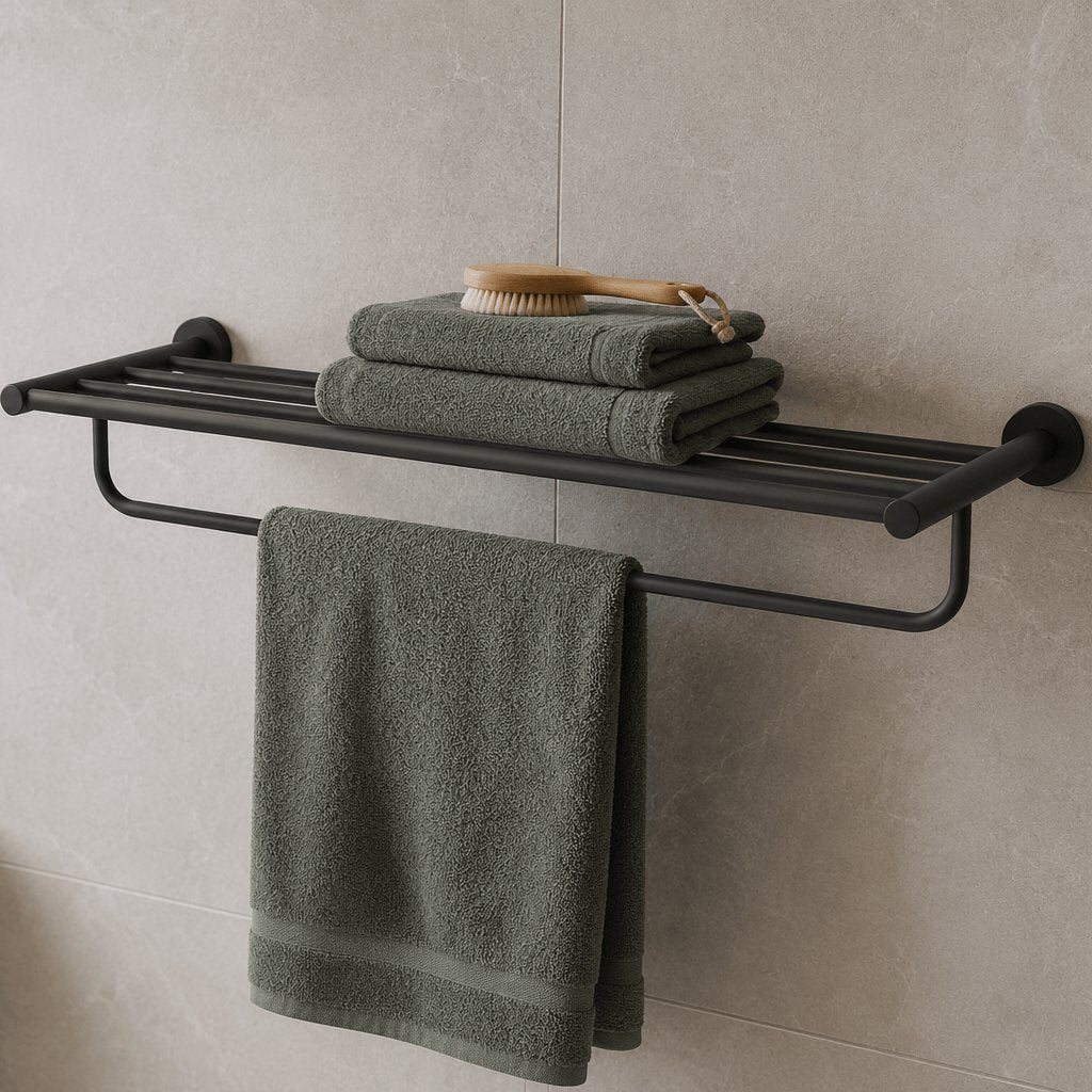 Britton Towel Rails and Rings Britton Hoxton Towel Rack in Matt Black