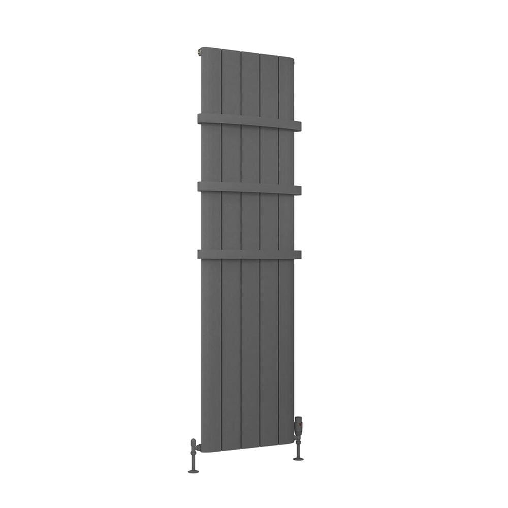 Eastbrook Panel Radiator Eastbrook Peretti Straight Vertical Aluminium Radiator in Matt Anthracite