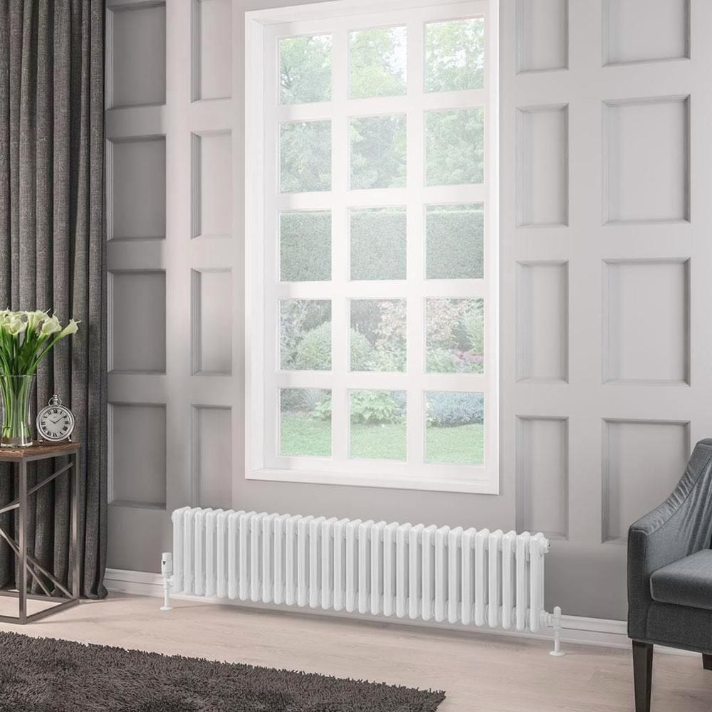 Eastbrook Column Radiator 300 x 1373 / Dual Fuel Eastbrook Rivassa Traditional 3 Column Radiator in White