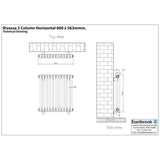 Eastbrook Column Radiator Eastbrook Rivassa Traditional 2 Column Radiator in Matt Anthracite
