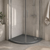 Aquarius Quadrant Shower Tray Aquarius Urbano Quadrant 45mm Stone Resin Shower Tray in Slate Grey