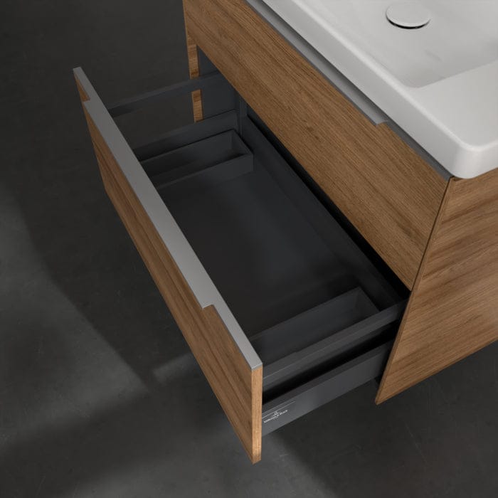 Villeroy & Boch Wall Mounted Vanity Unit Villeroy & Boch Subway 3.0 Wall Hung 800mm Two Drawer Vanity Unit with Basin