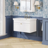 Aquarius Bathrooms Wall Mounted Vanity Unit Aquarius Leighton 800mm Wall Mounted  One Drawer Vanity Unit with Basin