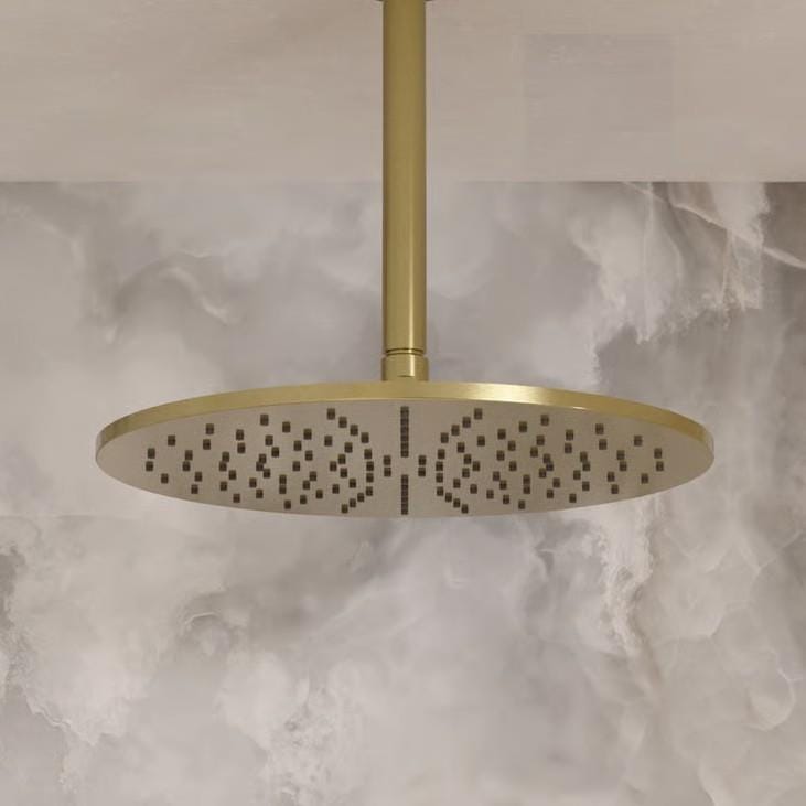 Crosswater Fixed Shower Head 300mm / Stainless Brushed Brass Effect Crosswater 3ONE6 Shower Head