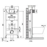 JTP Wall Hung WC Frame JTP Oli Wall Mounted 980mm Frame and Cistern