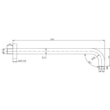 TED Fixed Shower Arm TED Universal 350mm Shower Wall Arm