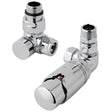Eastbrook Radiator Valve Chrome Eastbrook Corner Thermostatic Radiator Valve with Lockshield 15mm (Pair)