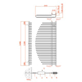 Reina Designer Towel Radiator Reina Nola Modern Designer Towel Rail in Chrome - 1400 x 600mm