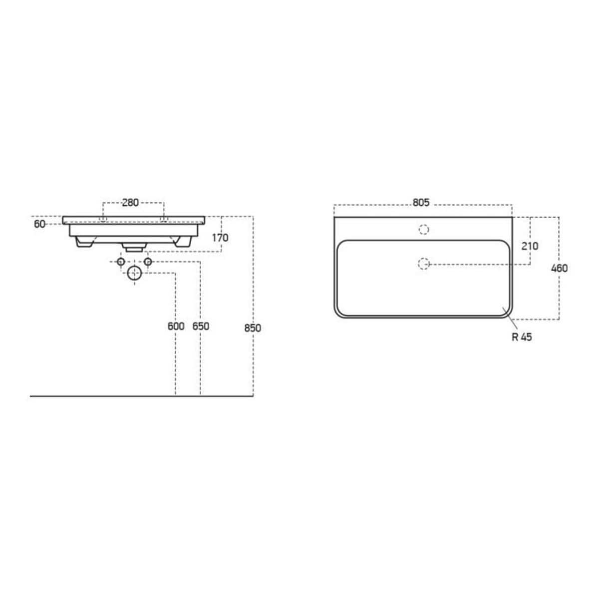 Aquarius Bathrooms Wall Mounted Vanity Unit Aquarius Sophie Wall Hung One Drawer Vanity Unit with 1 Tap Hole Basin