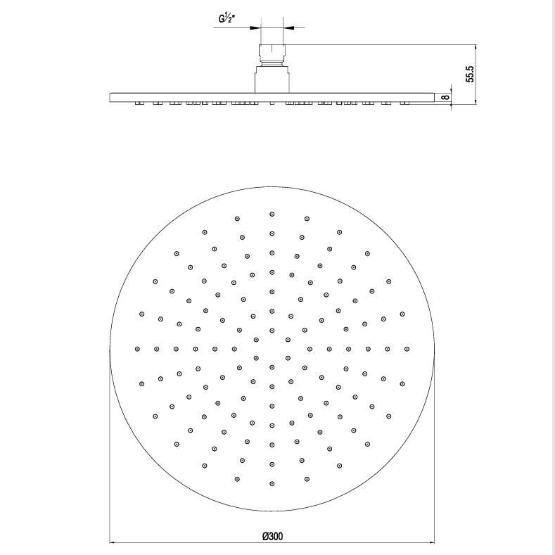Crosswater Fixed Shower Head Crosswater 3ONE6 Shower Head