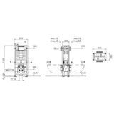 VitrA Wall Hung WC Frame VitrA V-Fix Prime Standard Wall Hung Toilet Frame and 120mm 3/6 Litre Concealed Cistern with Back-to-Back Double Fixation and Electrical Connection