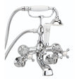 Sagittarius Bath Shower Mixer Sagittarius Kensington Wall Mounted Bath Shower Mixer Tap with Traditional Shower Handset in Chrome/White