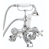 Sagittarius Bath Shower Mixer Sagittarius Kensington Wall Mounted Bath Shower Mixer Tap with Traditional Shower Handset in Chrome/White