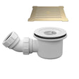 Aquarius Shower Tray Waste Brushed Brass / White Aquarius Urbano 90mm Shower Waste with Square Grill for 32mm Slimline Trays