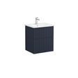 VitrA Wall Mounted Vanity Unit Matt Dark Blue / Zentrum VitrA Root Groove Wall Mounted 2 Drawer Vanity Unit 600mm with One Tap Hole Basin