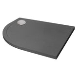 Aquarius Quadrant Shower Tray 900x760mm / Left Hand Aquarius Urbano Offset Quadrant 45mm Stone Resin Shower Tray in Slate Grey