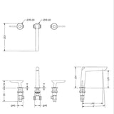 Crosswater 3 Tap Hole Basin Set Crosswater Foile 3 Hole Basin Mixer Tap