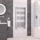 Eastbrook Wendover Curved Vertical Heated Towel Rail in Chrome