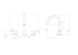 Saneux Cos 3 Hole Deck Mounted Basin Mixer Tap