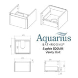 Aquarius Bathrooms Wall Mounted Vanity Unit Aquarius Sophie Wall Hung One Drawer Vanity Unit with 1 Tap Hole Basin