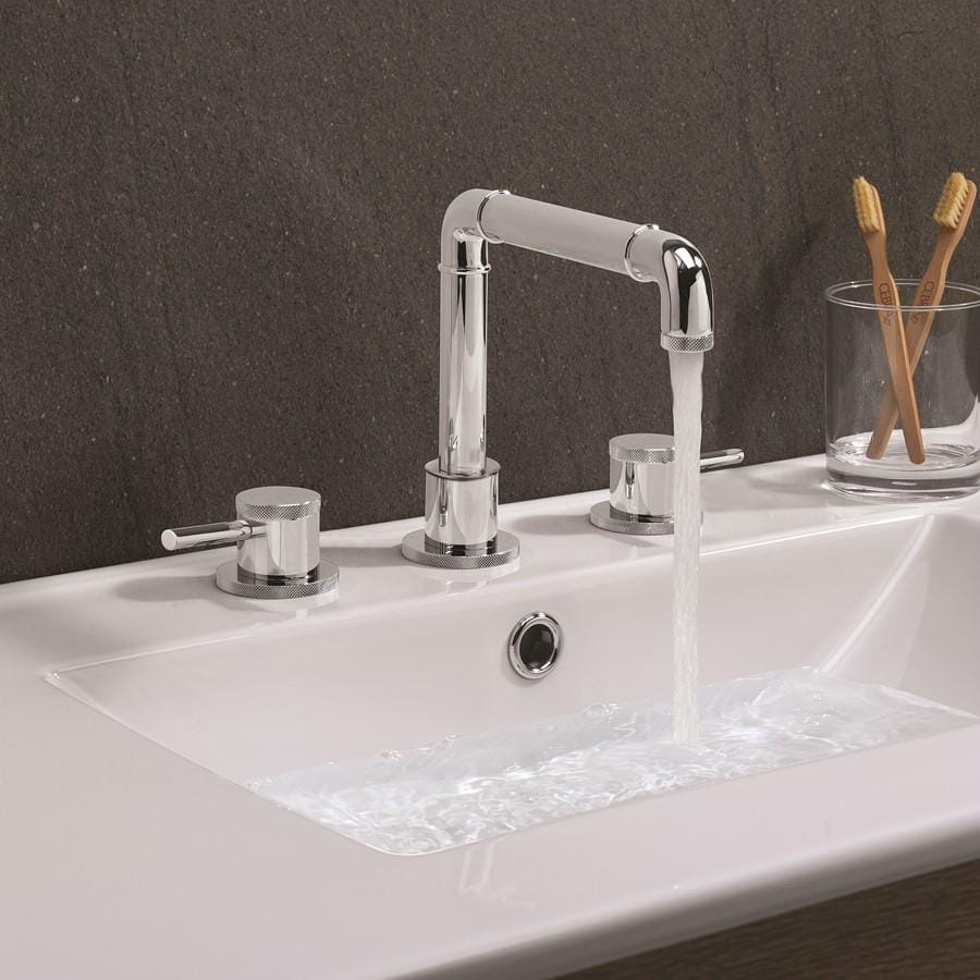Crosswater 3 Tap Hole Basin Set Crosswater MPRO Industrial 3 Hole Deck Mounted Basin mixer Tap in Chrome