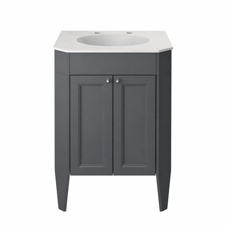 Heritage Floor Standing Vanity Unit Graphite Heritage Caversham Freestanding Granley Vanity Unit with Worktop, Basin, Waste and Handle Bundle