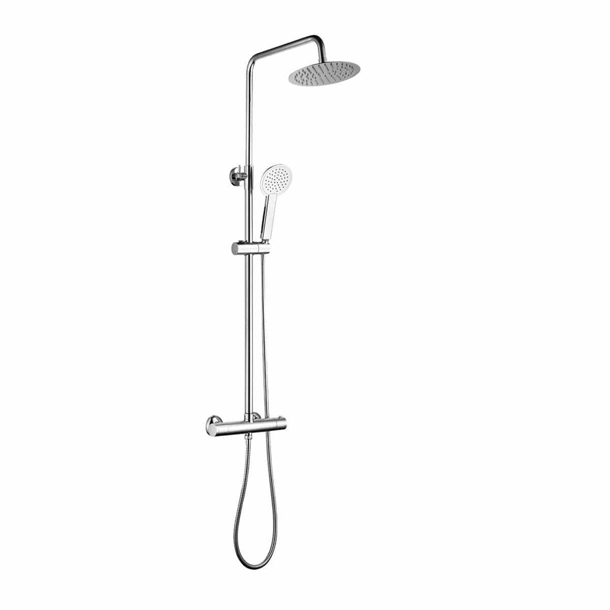 Aquadart Exposed Shower Set Aquadart Equate Exposed Thermostatic Shower Set with Adjustable Riser, Shower Head and Handset in Chrome