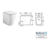 Eastbrook Back to Wall Toilet Eastbrook Sudbury Rimless Wall Toilet with Eco Vortex Flush and Soft Close Seat
